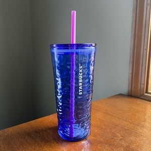 Starbucks 2021 Wavy Ripple Cobalt Blue 18 oz tumbler